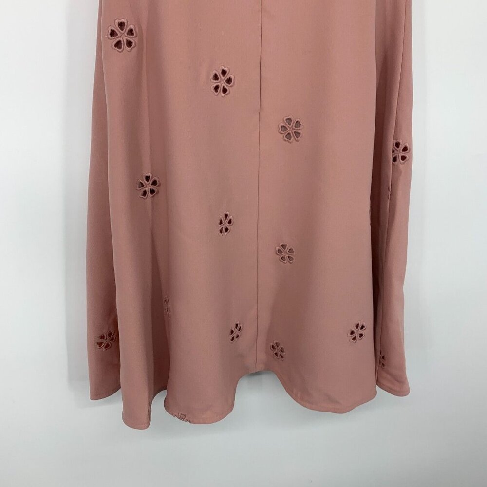 Kate Spade Dress Cutout Crepe Dress Pink Ruffle Eyelet NWT - Picture 16 of 16